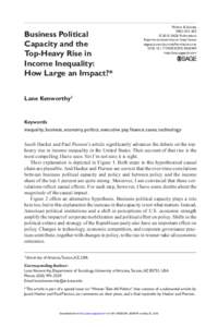 Business Political Capacity and the Top-Heavy Rise in Income Inequality: How Large an Impact?*