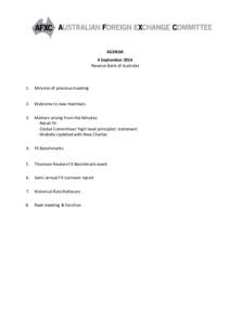 Meeting Agenda for Thursday, 4 September 2014