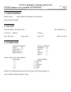 NATIONAL HISTORIC LANDMARK NOMINATION NPS F ormUSDI/ NPS NRHP Registration Form (RevOMB No