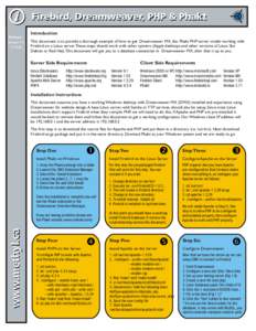 Firebird, Dreamweaver, PHP & Phakt Release Version[removed]Introduction