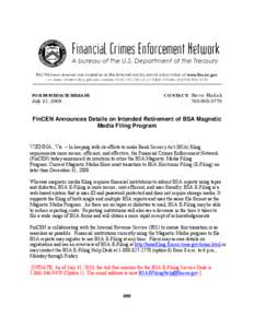 Financial Crimes Enforcement Network / Filing / File / Finance / Law / Economy of the United Kingdom / Suspicious activity report / USA PATRIOT Act /  Title III /  Subtitle B / Boy Scouts of America / Bank Secrecy Act / Birmingham Small Arms Company