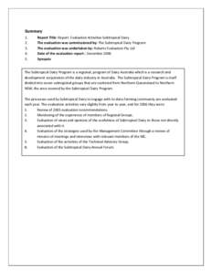 Microsoft Word - report SDP Evaluation 06AESpermissionto use.doc