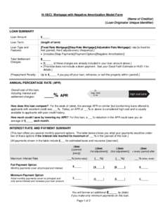 H-19(C) Mortgage with Negative Amortization Model Form