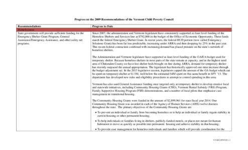 United States / Low Income Home Energy Assistance Program / Vermont / Government / WIC / Community Action Agencies / Supplemental Nutrition Assistance Program / Head Start Program / Workforce development / Federal assistance in the United States / United States Department of Health and Human Services / United States Department of Agriculture