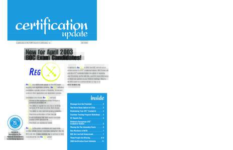 a publication of the NATA board of certification, inc.  fall 2002 New for April 2003 BOC Exam Candidates!
