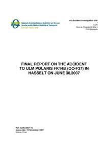 Aviation accidents and incidents / Transport / Air safety / F37 / Air Accident Investigation Unit