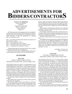 ADVERTISEMENTS FOR  BIDDERS/CONTRACTORS NOTICE TO BIDDERS OFFICE OF GENERAL SERVICES