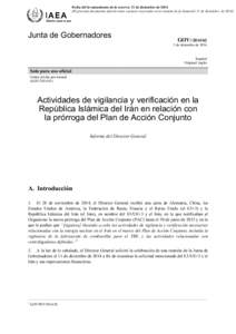 GOV[removed]Monitoring and Verification in the Islamic Republic of Iran in relation to the extension of the Joint Plan of Action - Spanish