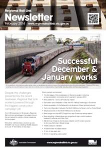 Newsletter  February 2014  www.regionalraillink.vic.gov.au Successful December &