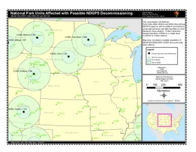 National Park Units Affected with Possible NDGPS Decommissioning Middle West NPS Units Within 80 and 200 Km INPE VOYA