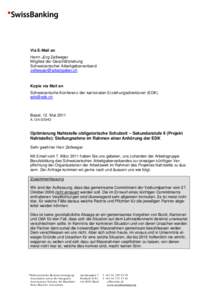 Via E-Mail an Herrn Jürg Zellweger Mitglied der Geschäftsleitung Schweizerischer Arbeitgeberverband [removed]