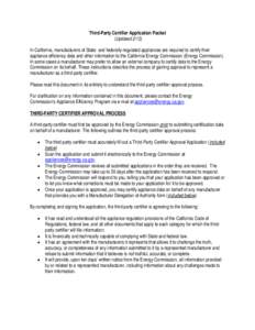 Third-Party Certifier Application Packet