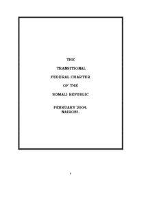 THE TRANSITIONAL FEDERAL CHARTER