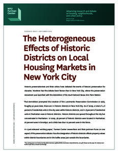 RESEARCH BRIEF | SEPTEMBERThe Heterogeneous Effects of Historic Districts on Local Housing Markets in