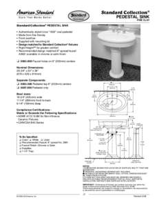 Standard Collection® PEDESTAL SINK FIRE CLAY  Standard Collection® PEDESTAL SINK