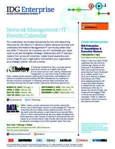 STAY CONNECTED  @NWWEvents Network Management / IT