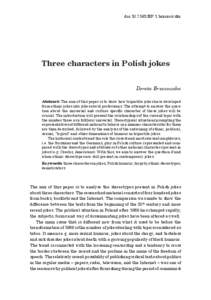 doi:[removed]EP.1.brzozowska  Three characters in Polish jokes