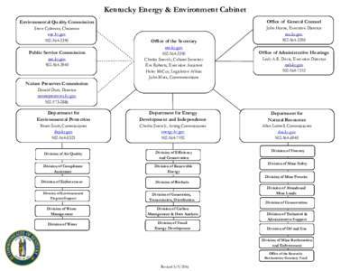 Kentucky Energy & Environment Cabinet Environmental Quality Commission Office of General Counsel  Steve Coleman, Chairman