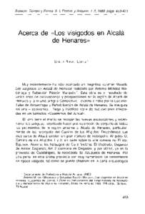 Acerca de «Los visigodos en Alcalá de Henares»