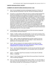 CAS_PlanConsult13_CWaC_ChesterUrbanArchaeologicalPlan_AW_comments_V02_28CHESTER ARCHAEOLOGICAL SOCIETY COMMENTS ON CHESTER URBAN ARCHAEOLOGICAL PLAN 1.0
