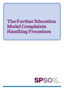 The Further Education Model Complaints Handling Procedure