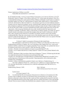 Southern Campaign American Revolution Pension Statements & Rosters Pension Application of William Lewis R62 Transcribed and annotated by C. Leon Harris [E. M. Sanchez-Saavedra, A Guide to Virginia Military Organizations 