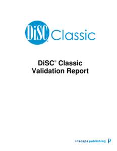 Microsoft Word - DiSC Classic Validation.doc