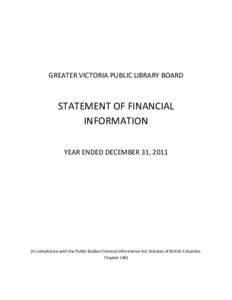       GREATER VICTORIA PUBLIC LIBRARY BOARD   