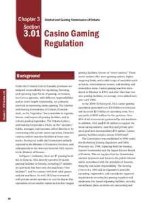 3.01 Casino Gaming Regulation