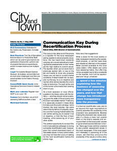 Cityand Town Volume 22, No. 3 May 2009 Inside This Issue DLS Commentary Estimates for