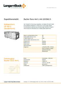 Expeditionsmobil:  Bucher Duro 4x4 L mit LB-B362.S Kabinenform LB-362.S