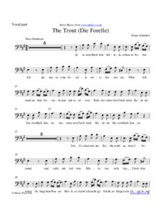 Vocal part  Sheet Music from www.mfiles.co.uk The Trout (Die Forelle) Franz Schubert