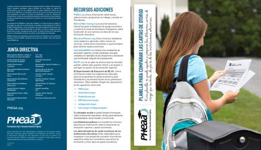 PHEAA conduce las actividades de administración de préstamos como American Education Services (AES) y FedLoan Servicing. Para obtener más información, visita PHEAA.org. Junta Directiva Representante William F. Adolph