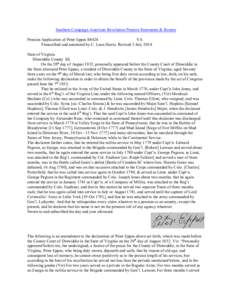 Southern Campaign American Revolution Pension Statements & Rosters Pension Application of Peter Eppes S8424 VA Transcribed and annotated by C. Leon Harris. Revised 5 July[removed]State of Virginia Dinwiddie County SS.