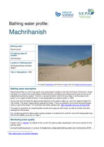 Bathing water profile:  Machrihanish Bathing water: Machrihanish EC bathing water ID