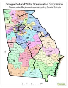 Georgia Soil and Water Conservation Commission Conservation Regions with corresponding Senate Districts Catoosa  Dade