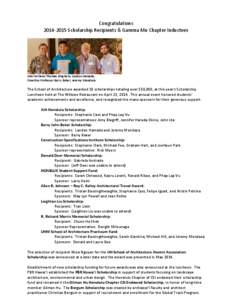 Congratulations[removed]Scholarship Recipients & Gamma Mu Chapter Inductees Interim Dean Thomas Bingham, Landon Hamada, Emeritus Professor Barry Baker, Jeremy Mendoza