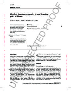 obr_450  obesity reviews Closing the energy gap to prevent weight gain in China