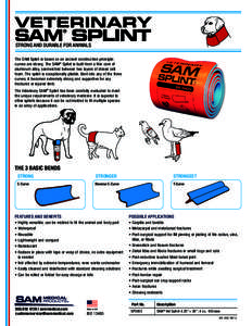 STRONG AND DURABLE FOR ANIMALS The SAM Splint is based on an ancient construction principle: curves are strong. The SAM® Splint is built from a thin core of aluminum alloy, sandwiched between two layers of closed cell f