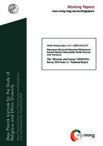 Sampling techniques / Survey methodology / Max Planck Institute for the Study of Religious and Ethnic Diversity / Max Planck Society / Stratified sampling / Sampling / Biodiversity / Multiculturalism / University of Göttingen / Statistics / Cultural studies / Science