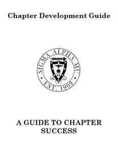 Chapter Development Guide  A GUIDE TO CHAPTER