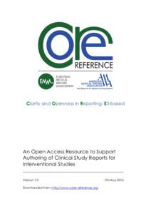 Clarity and Openness in Reporting: E3-based  An Open Access Resource to Support Authoring of Clinical Study Reports for Interventional Studies Version 1.0