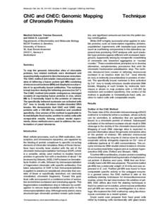 Molecular Cell, Vol. 16, 147–157, October 8, 2004, Copyright 2004 by Cell Press  ChIC and ChEC: Genomic Mapping of Chromatin Proteins Manfred Schmid, The´re`se Durussel, and Ulrich K. Laemmli*