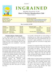 March[removed]INGRAINED Monthly Newsletter of the  Knox & District Woodworkers Club