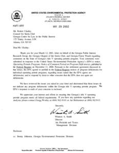 Response to March 12, 2001 Comments on Georgia's Title V Operating Permits Program