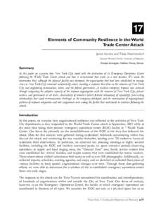 Elements of Community Resilience in the World Trade Center Attack