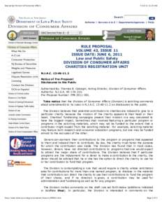 New Jersey Division of Consumer Affairs / Fundraising