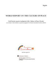 English  WORLD REPORT ON THE CULTURE OF PEACE