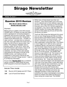 Sirago Newsletter Volume 16, Issue 1 All YearReunion 2015 Review