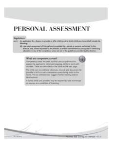 Personal Assessment Regulations 22(1)